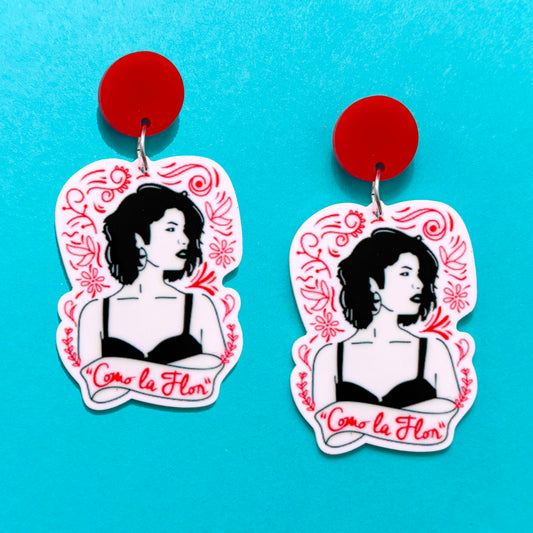 Selena Como La Flor Acrylic Drop Earrings