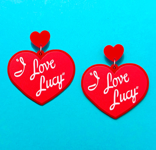 Lucy Love Heart Acrylic Drop Earrings