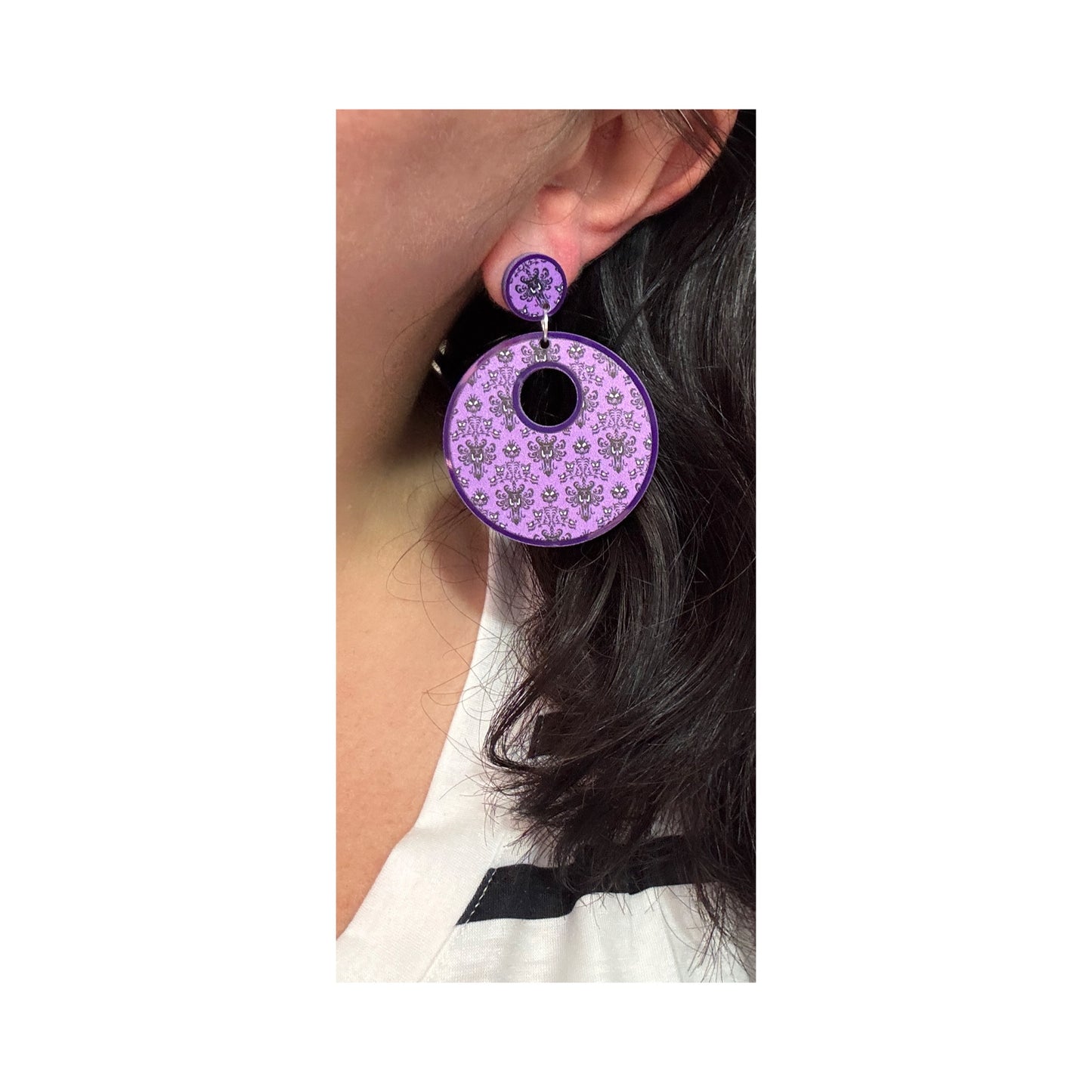 Mansion Wallpaper Retro Round Drop Earrings