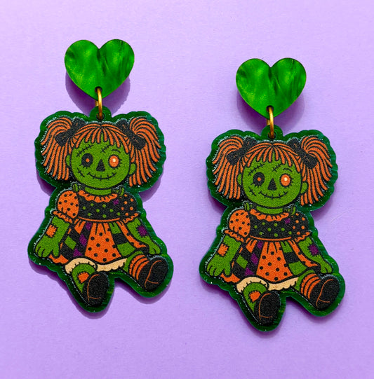 Spooky Vintage Doll Drop Earrings