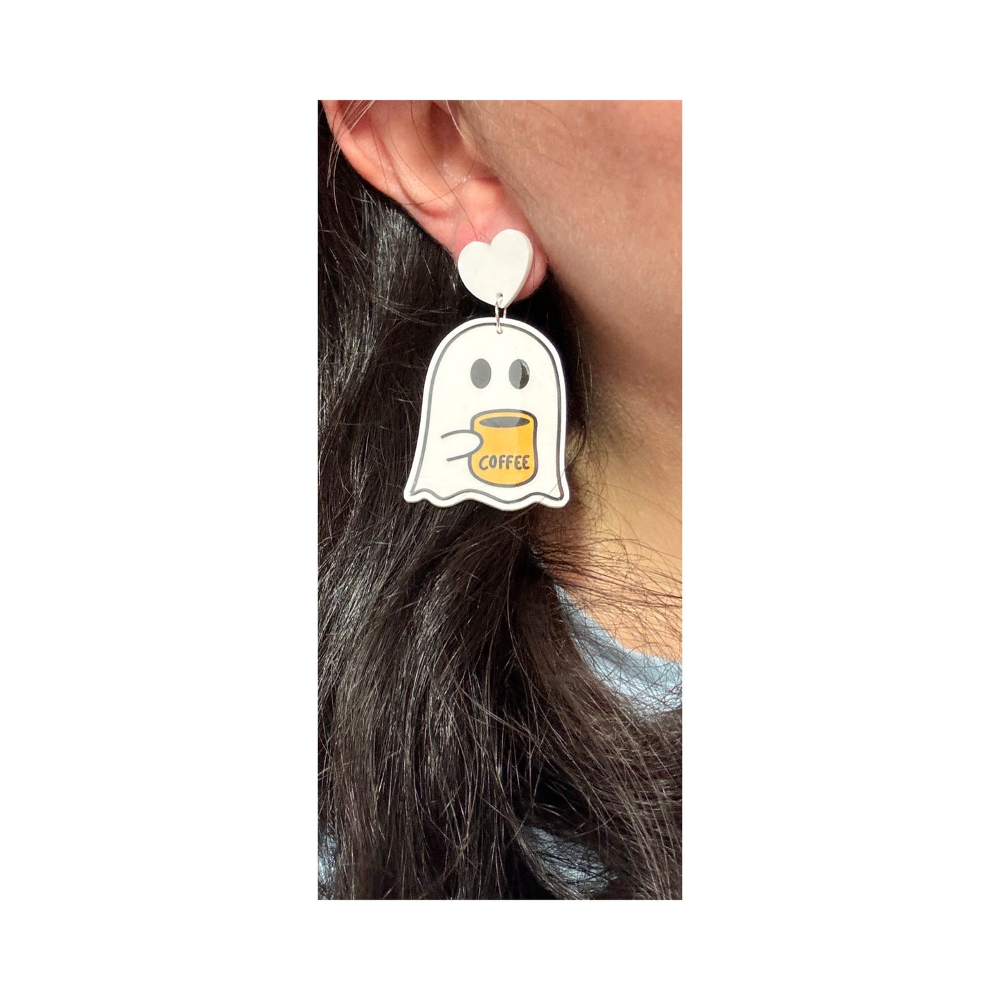 Coffee Ghost Drop Earrings