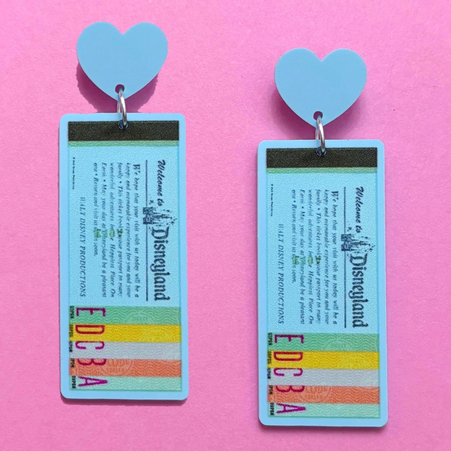 Retro Park Ticket Book Drop Earrings