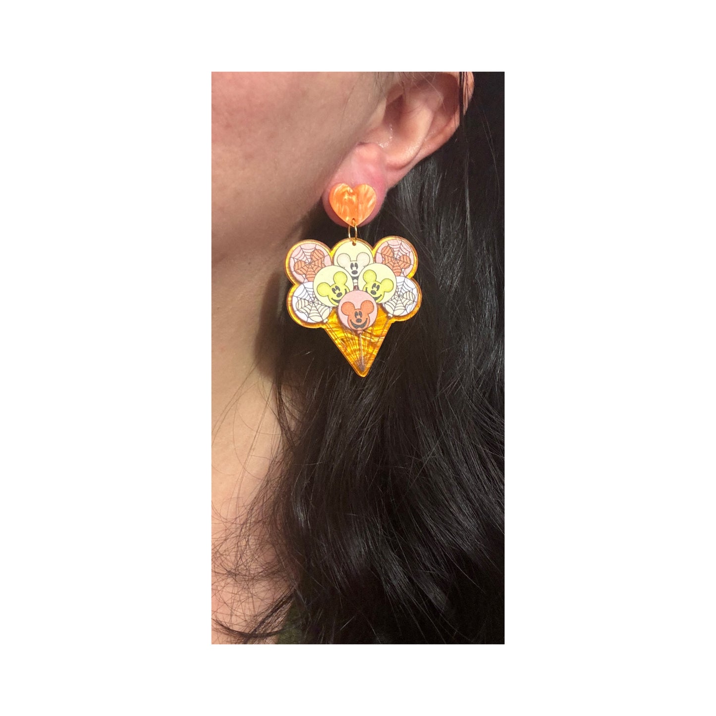 Spooky Mouse Balloons Drop Earrings