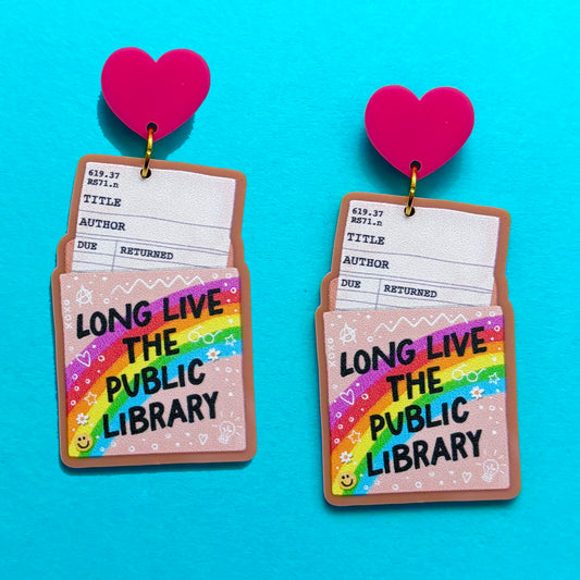 Long Live The Public Library Drop Earrings