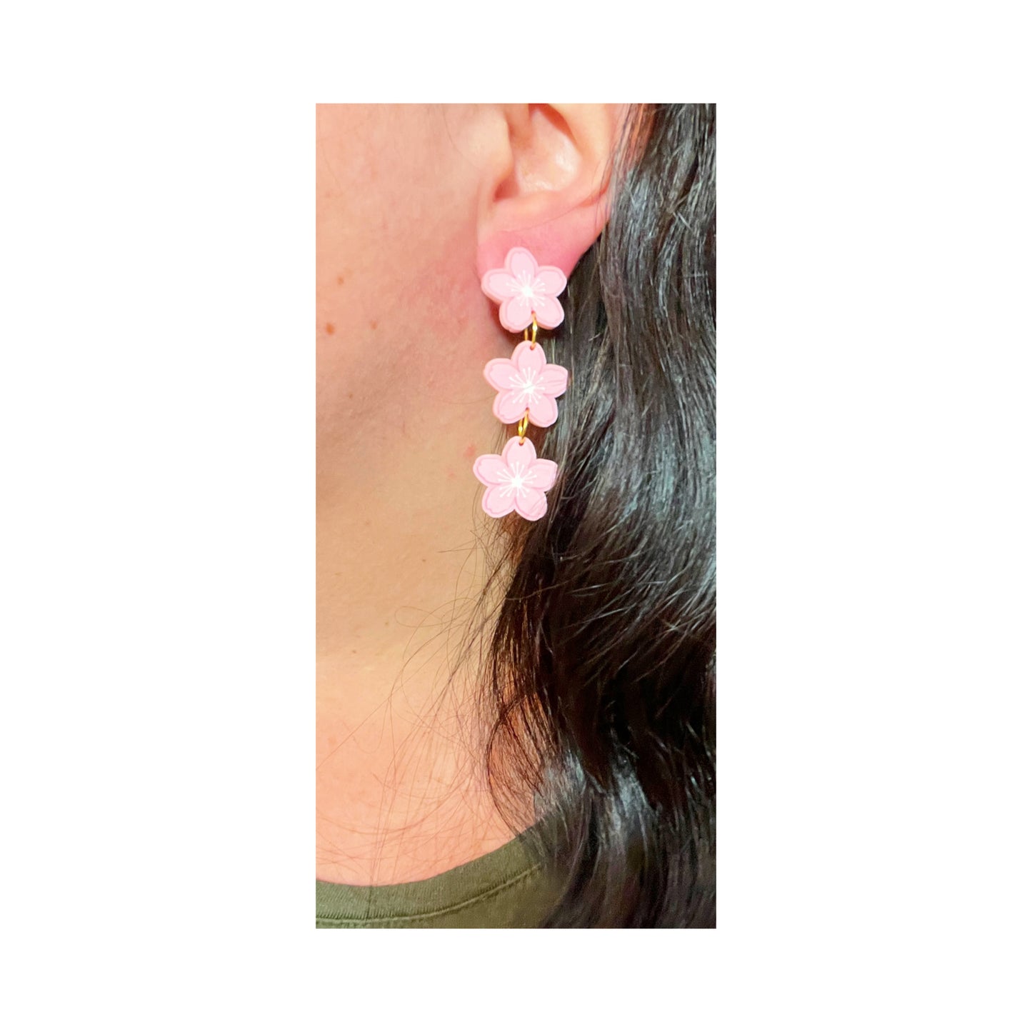 Cherry Blossom Tiered Drop Earrings