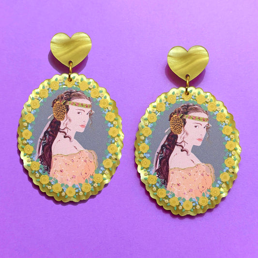 Padme Cameo Acrylic Drop Earrings