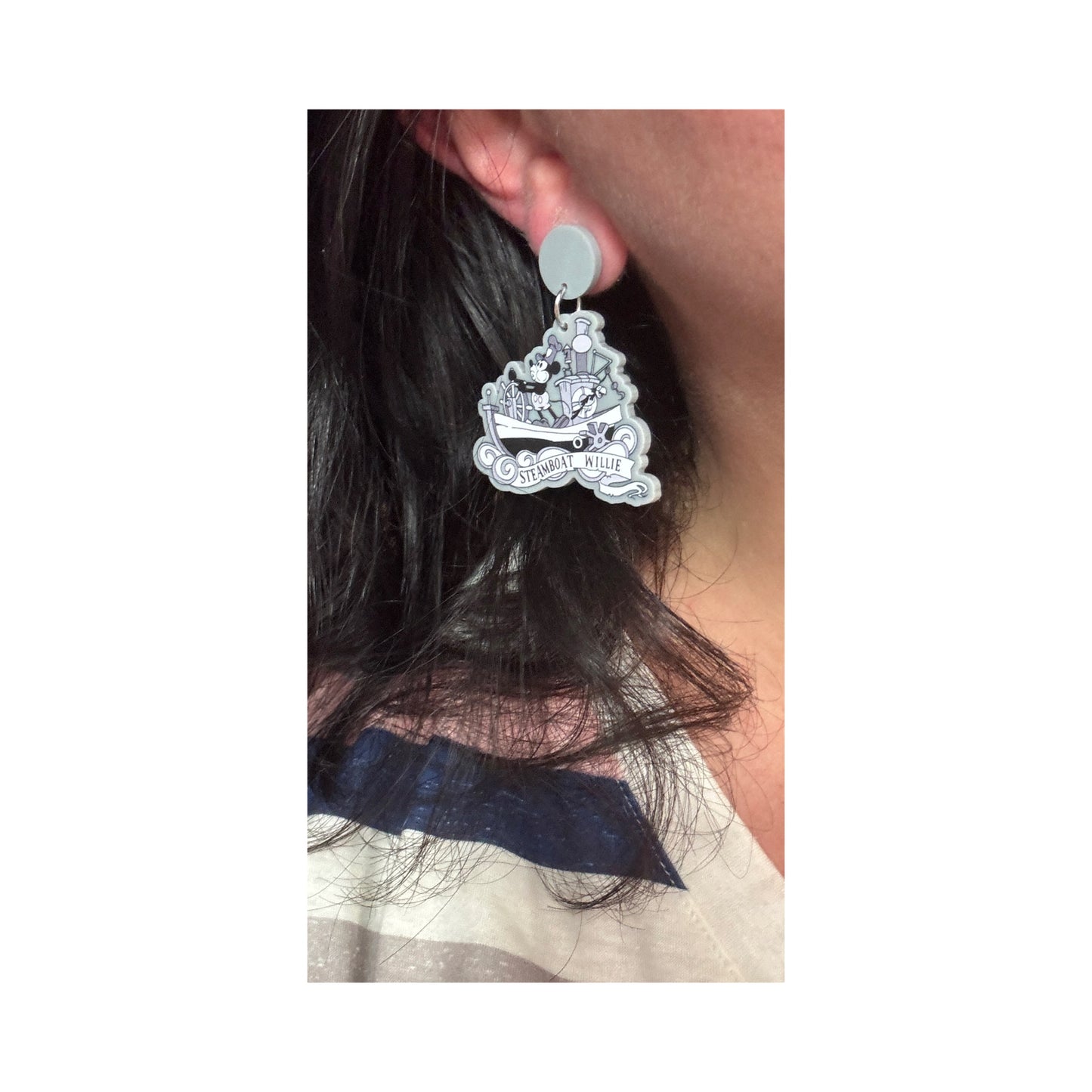 Vintage Mouse Boat Drop Earrings
