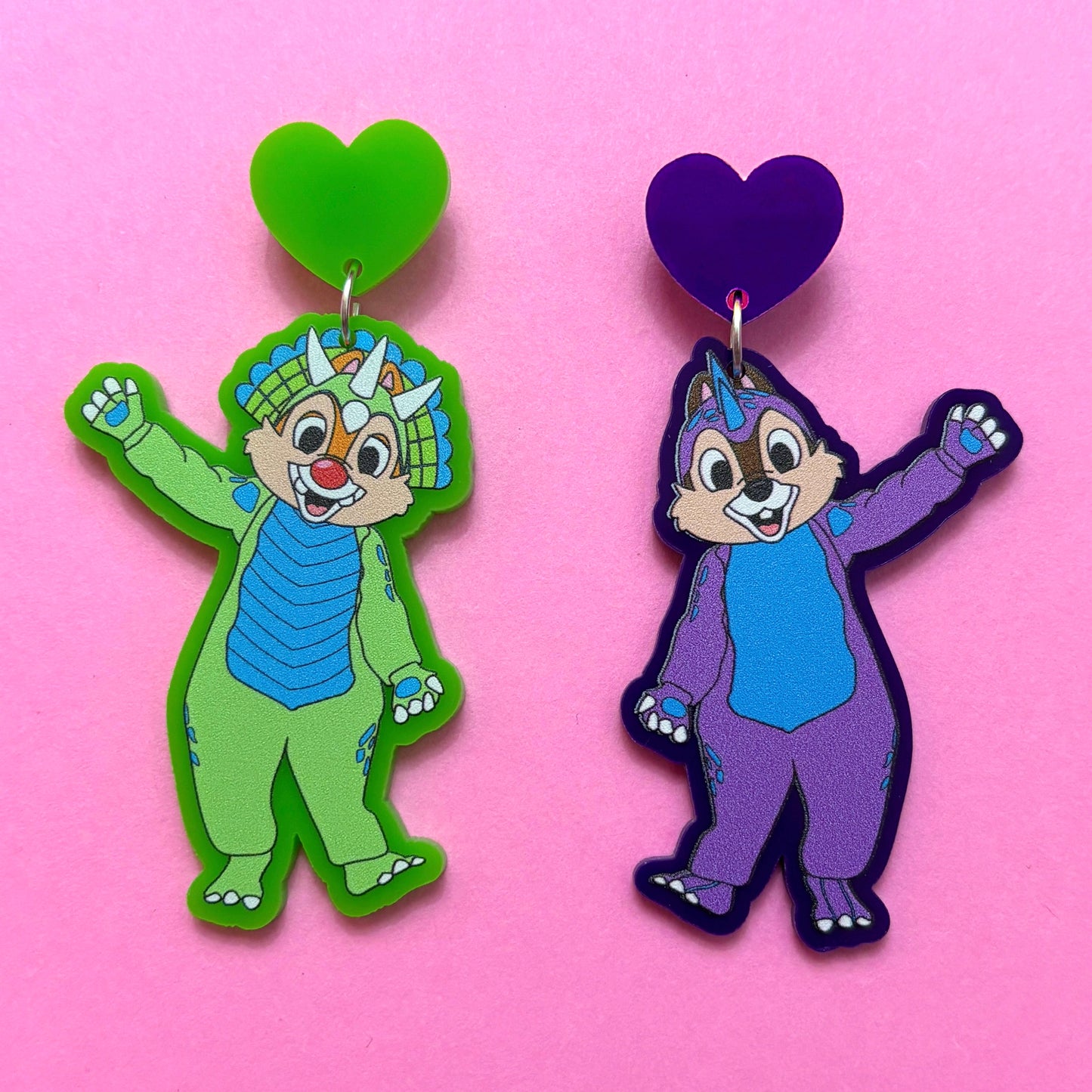 Chipmunk Dinos Drop Earrings