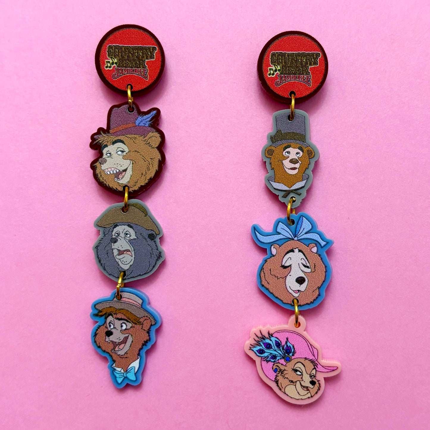 Country Bears Tiered Drop Earrings
