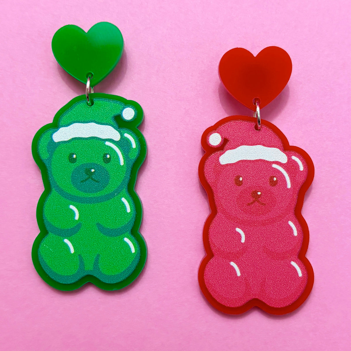 Holiday Gummy Bear Drop Earrings