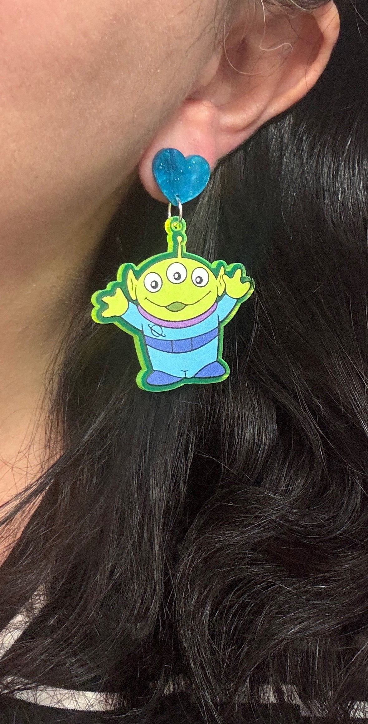 Neon Alien Drop Earrings