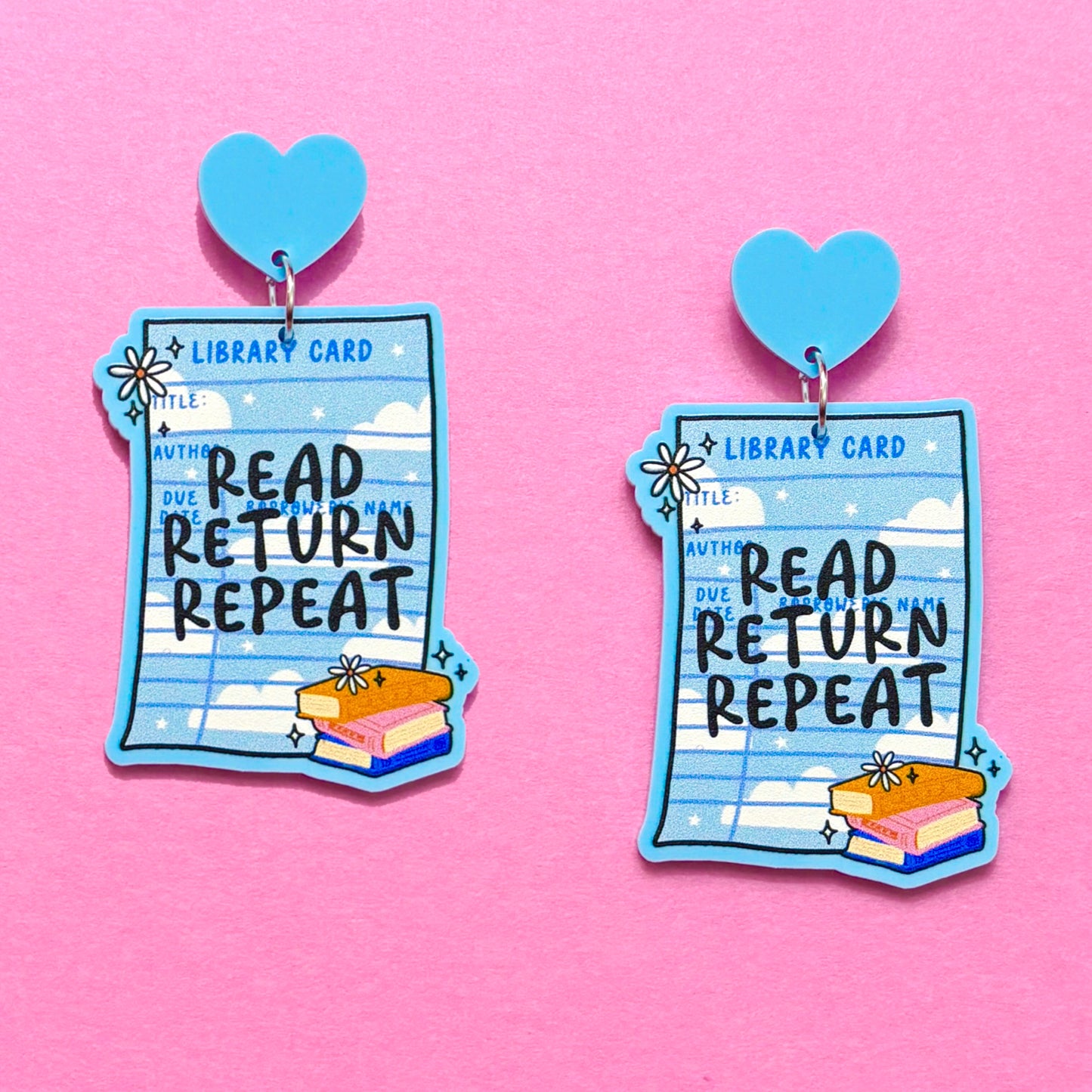 Read Return Repeat Drop Earrings