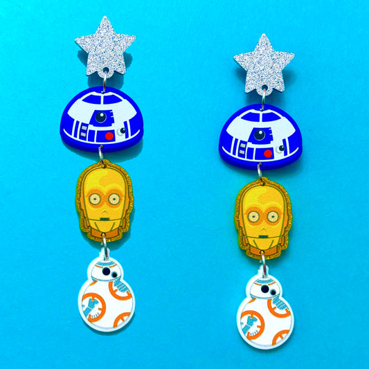 Droid Love Tiered Acrylic Drop Earrings
