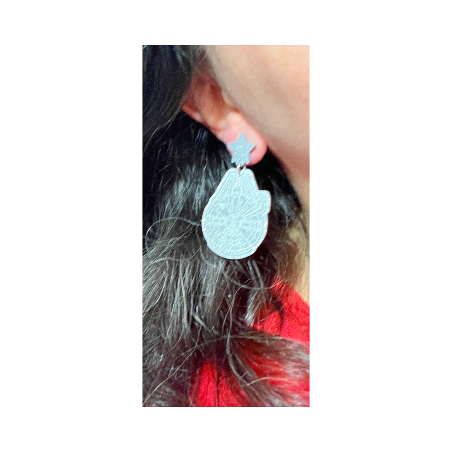 Space Falcon Acrylic Drop Earrings