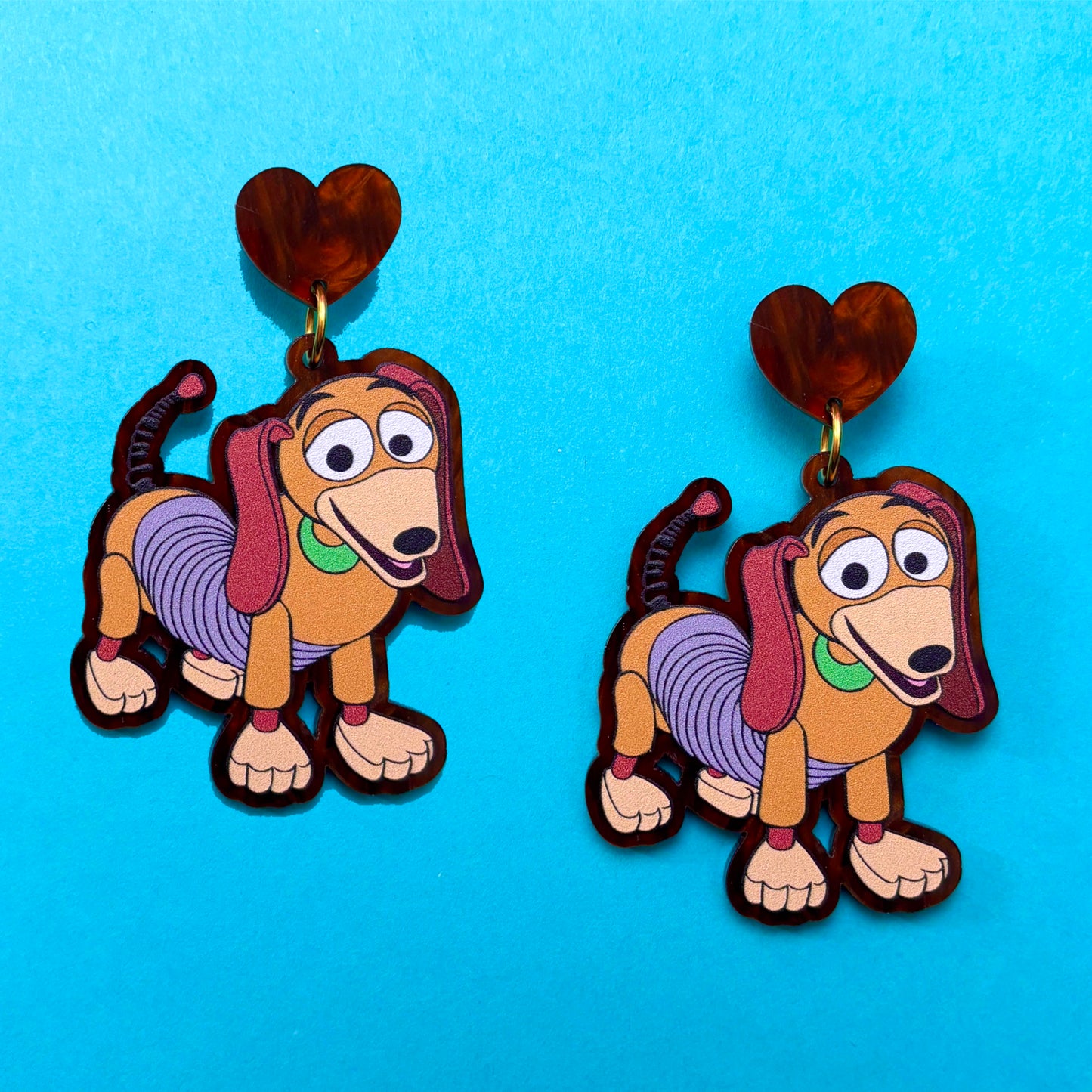 Slinky Pup Drop Earrings