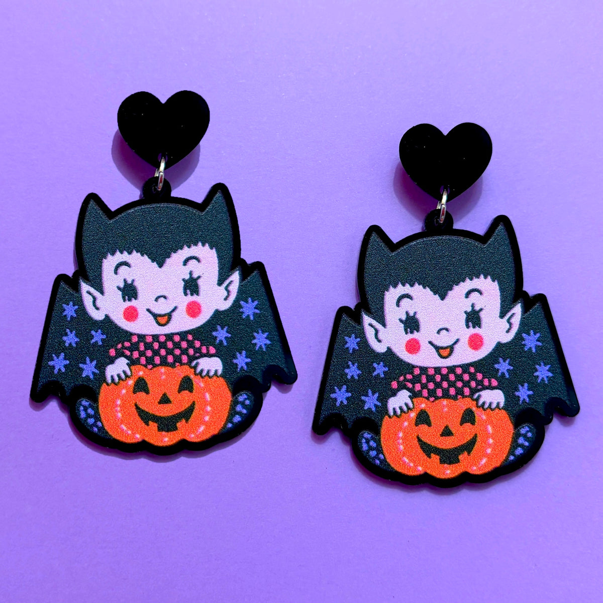 Vintage Vampire Cutie Drop Earrings