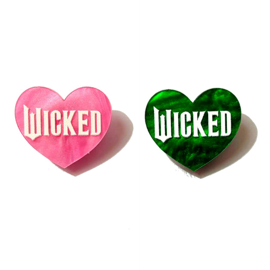 Wicked Heart Marble Post Earrings