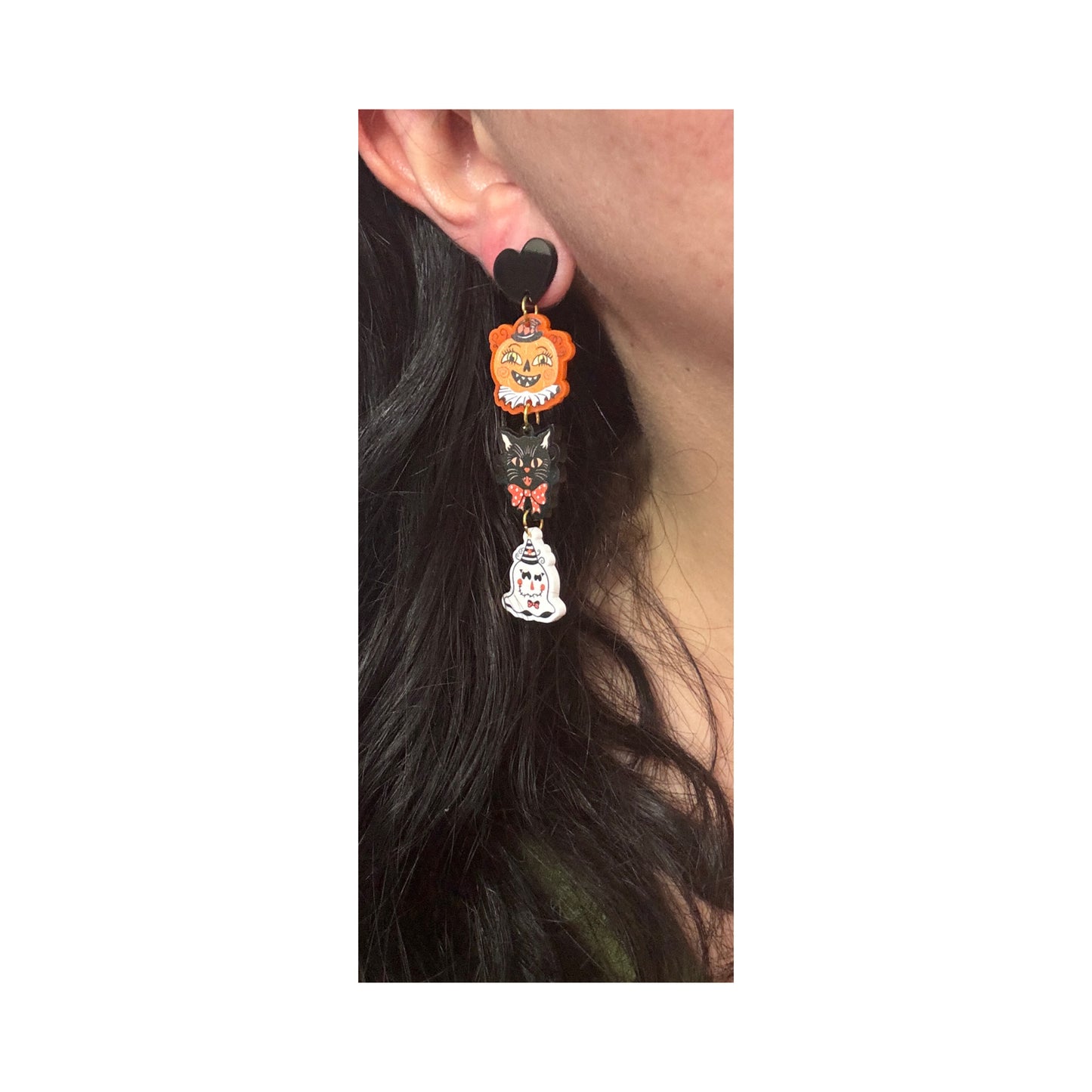 Vintage Spooky Pals Drop Earrings