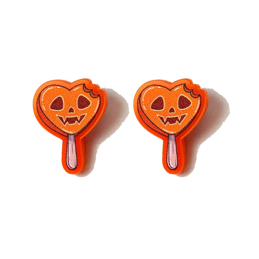 Jack-o’-lantern Ice Cream Bar Post Earrings