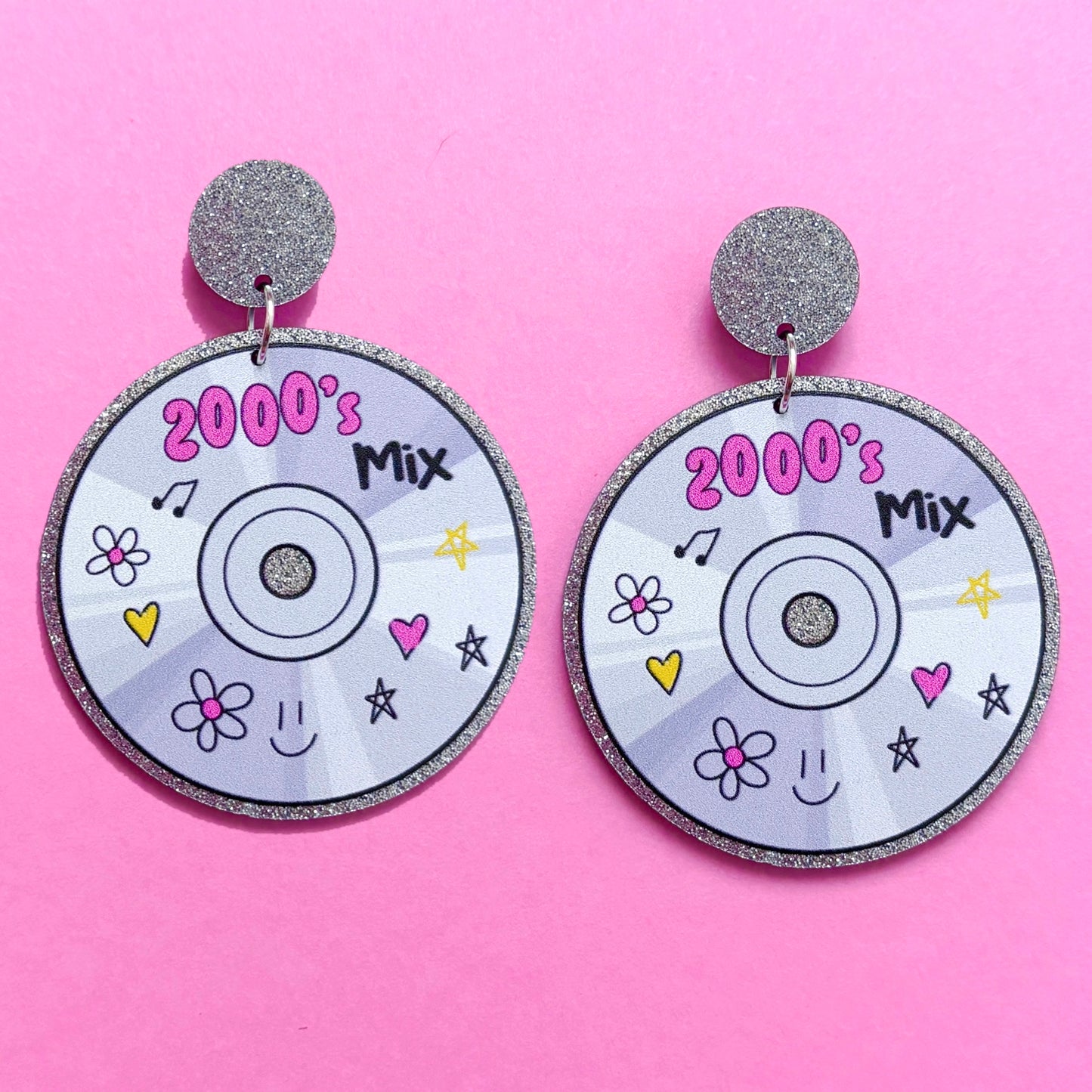 2000s Mix CD Drop Earrings