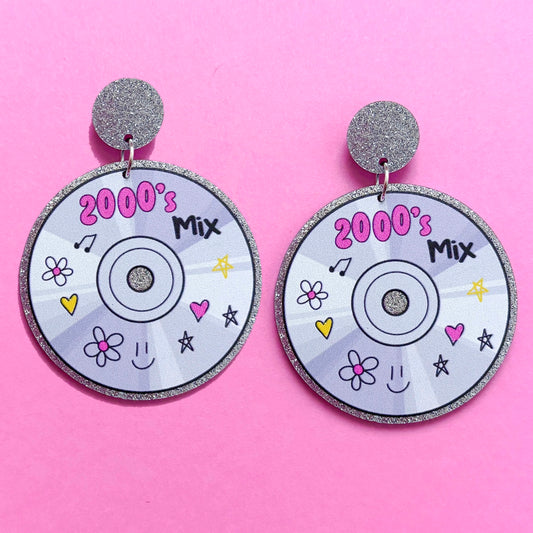 2000s Mix CD Drop Earrings