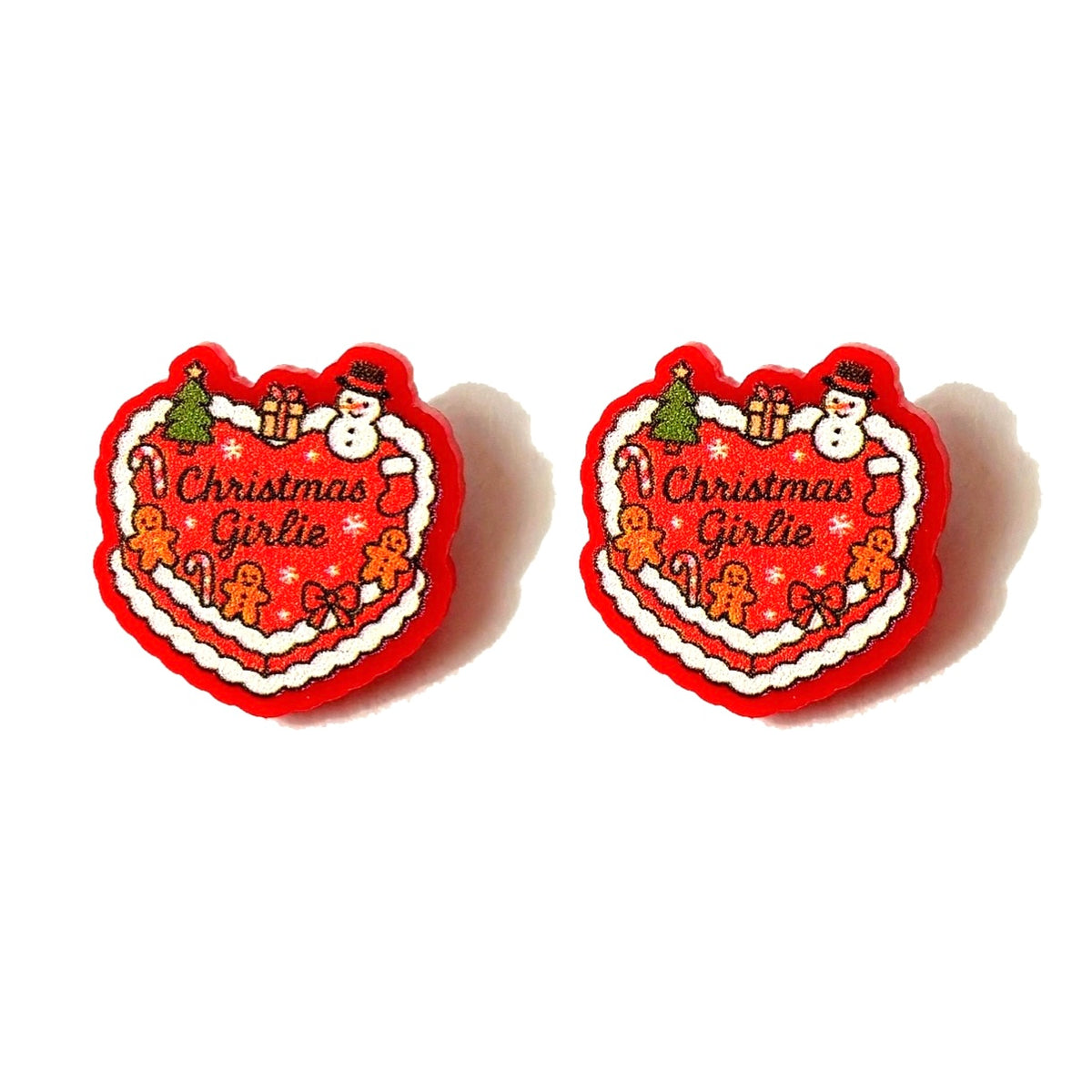 Christmas Girlie Cake Post Earrings
