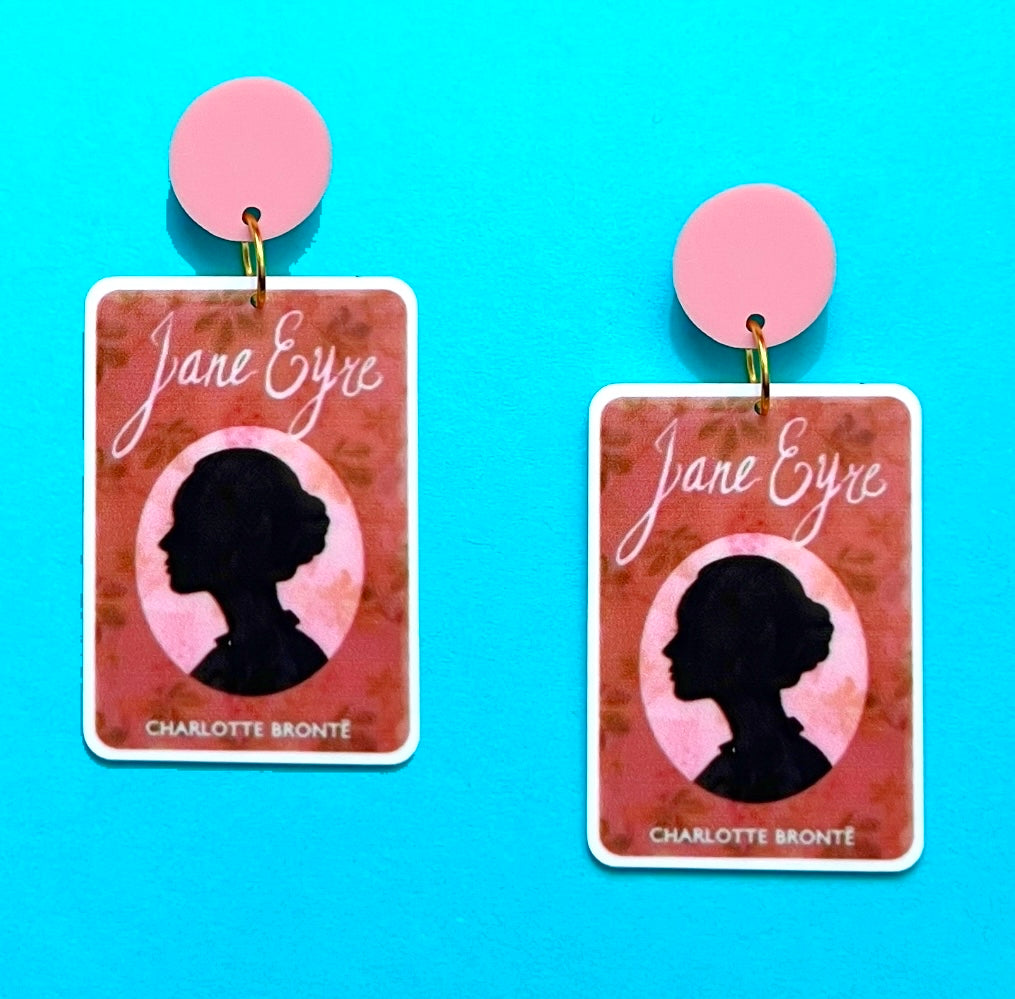 Jane Eyre Inspired Vintage Book Acrylic Drop Earrings