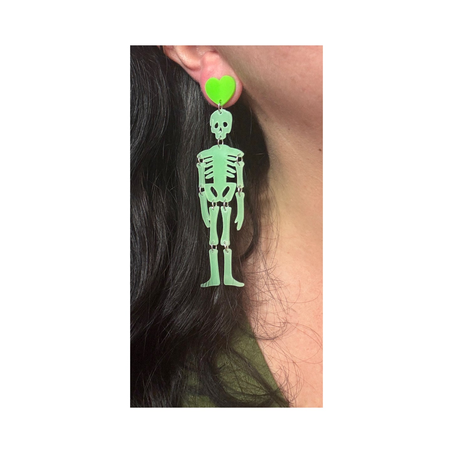 Glow-in-the-dark Skeleton Drop Earrings