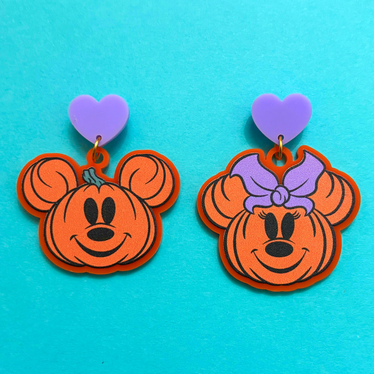 Mouse Pumpkin Cutie Couple Drop Earrings