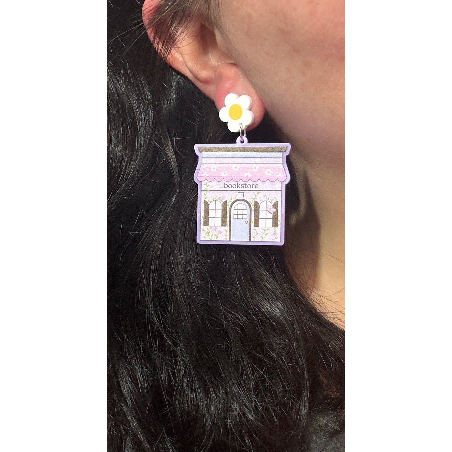 Floral Bookstore Drop Earrings