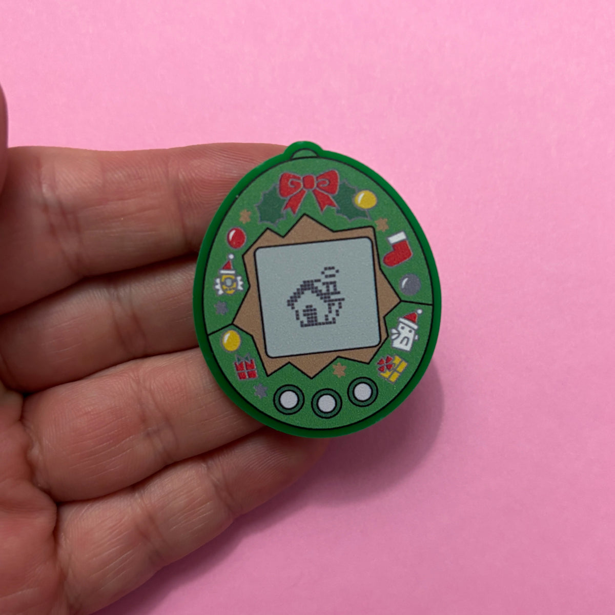 Christmas 90s Digital Pet Pin