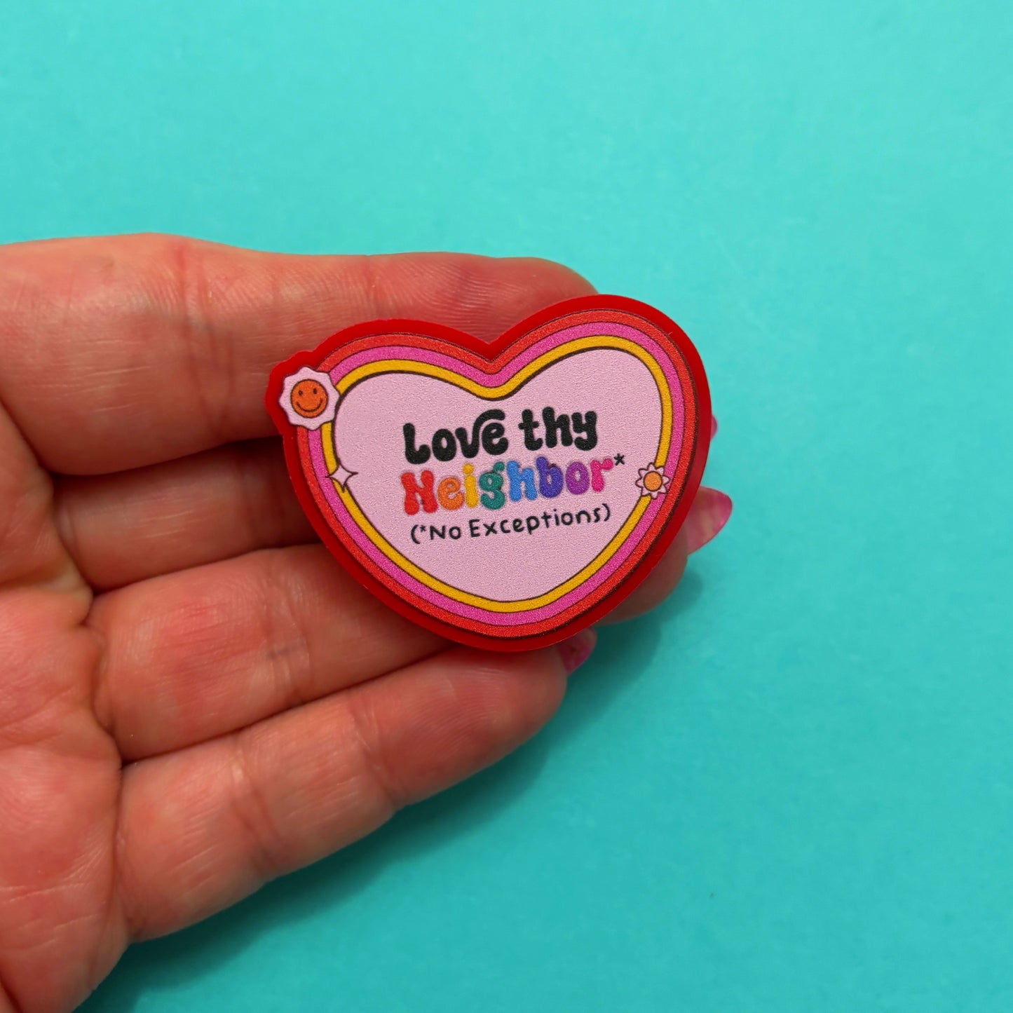 Love Thy Neighbor Heart Pin
