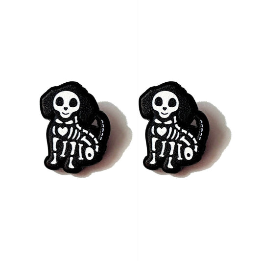 Skeleton Pup Post Earrings