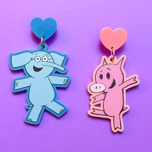 Elephant & Pig Drop Earrings
