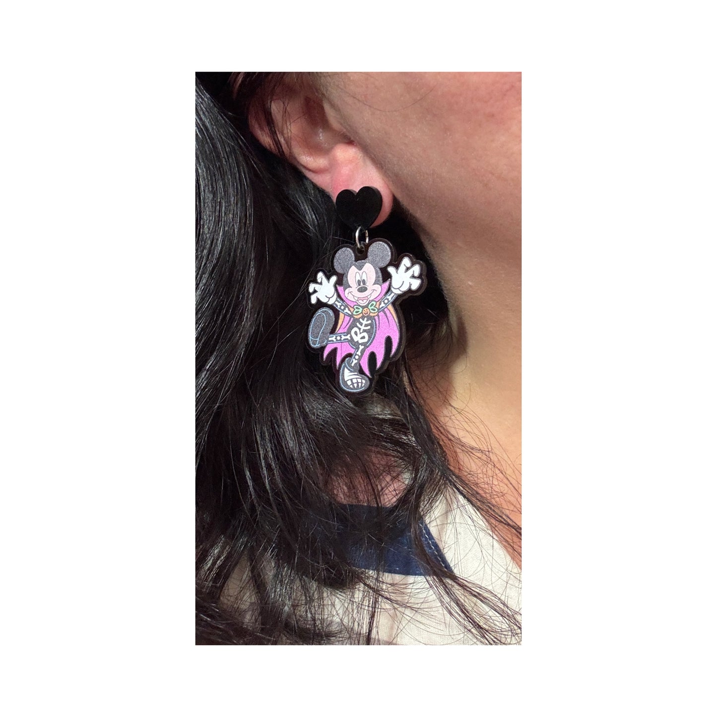 Mouse Skeleton Vampire Drop Earrings