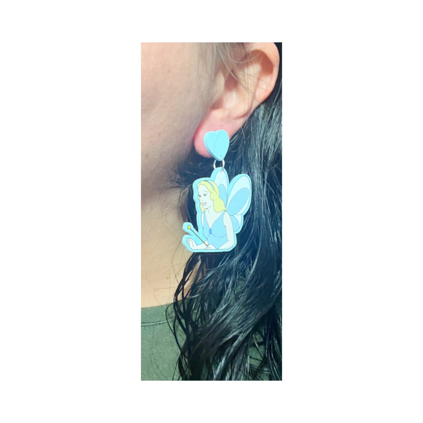 Blue Fairy Acrylic Drop Earrings