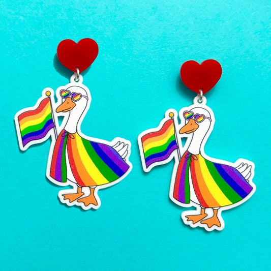 Pride Silly Goose Drop Earrings