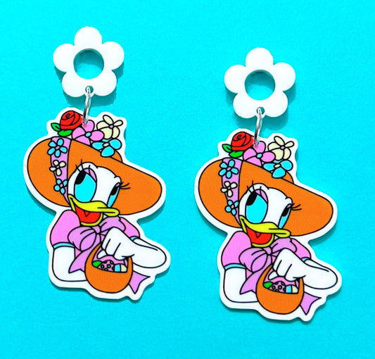 Dapper Spring Daisy Acrylic Drop Earrings