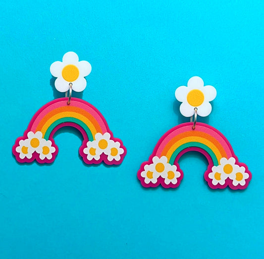 Daisy Rainbow Drop Earrings