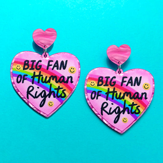 Big Fan of Human Rights Drop Earrings