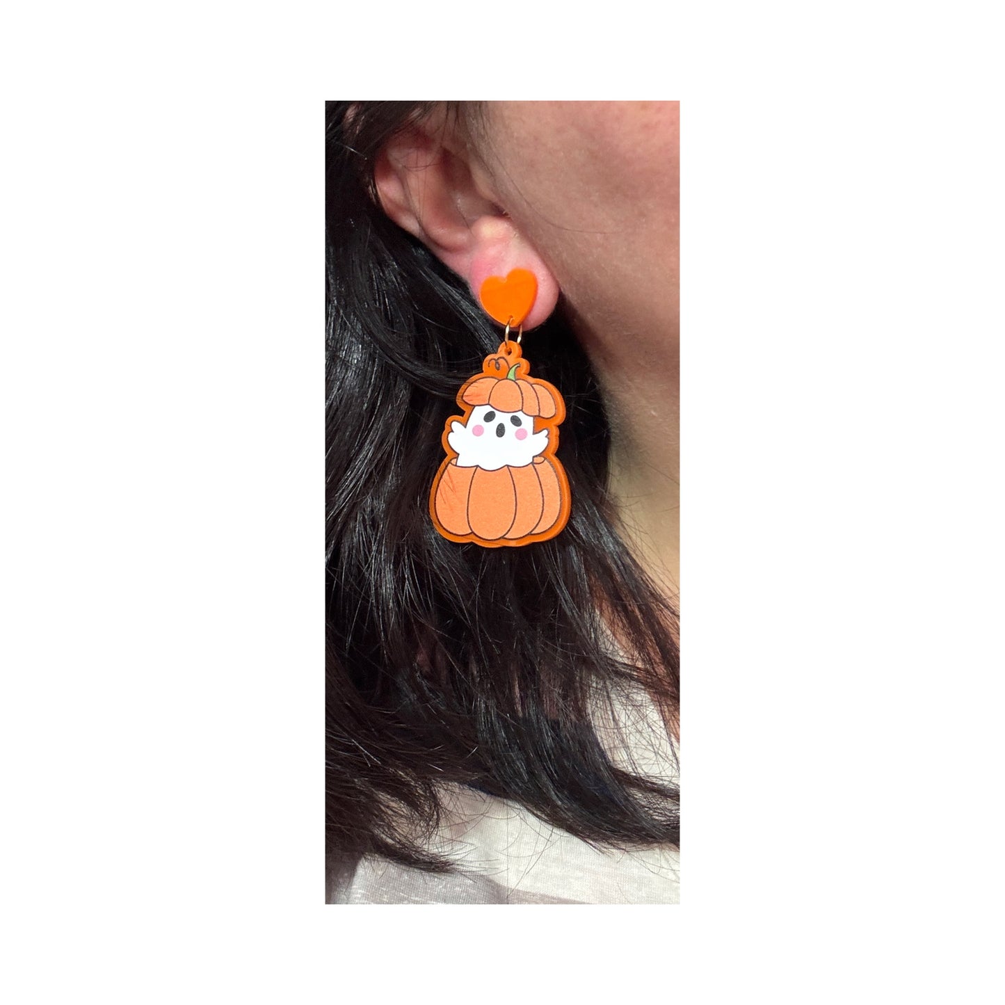 Peek-A-Boo Pumpkin Drop Earrings