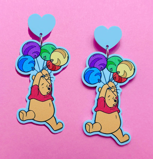 Pastel Balloon Bear Drop Earrings