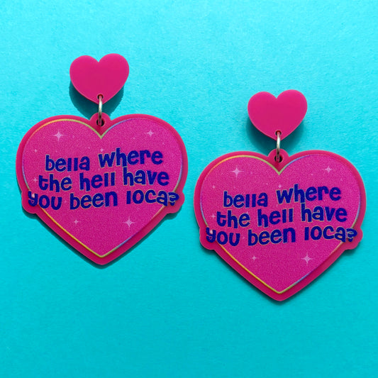 Bella Loca Heart Acrylic Drop Earrings