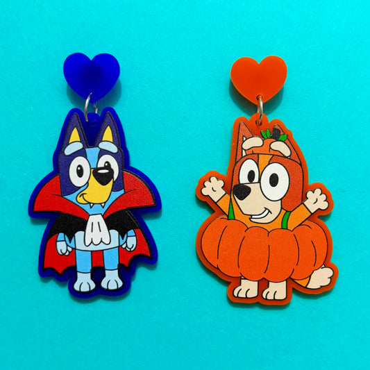 Halloween Heeler Sisters Drop Earrings