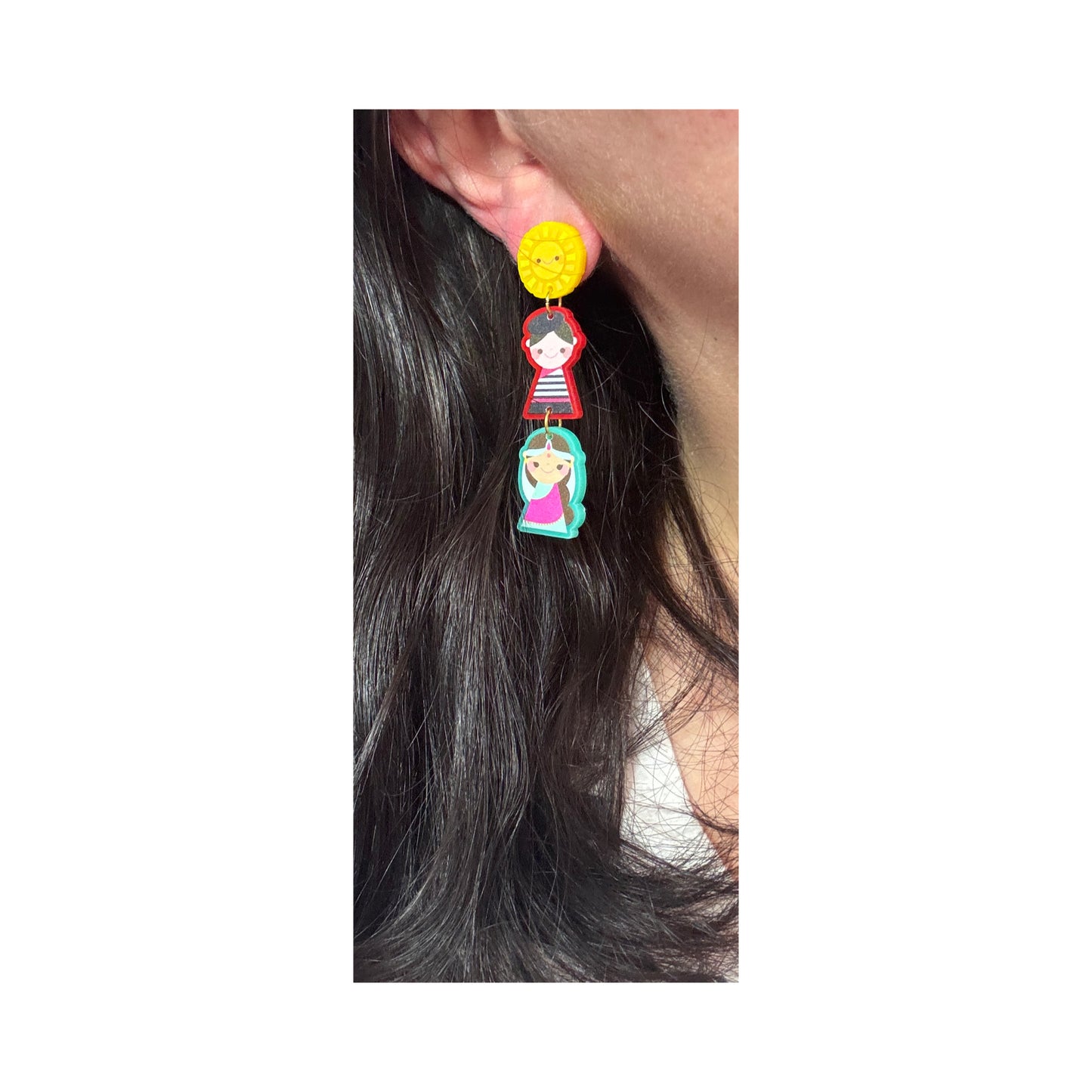 Small World Dolls Tiered Drop Earrings
