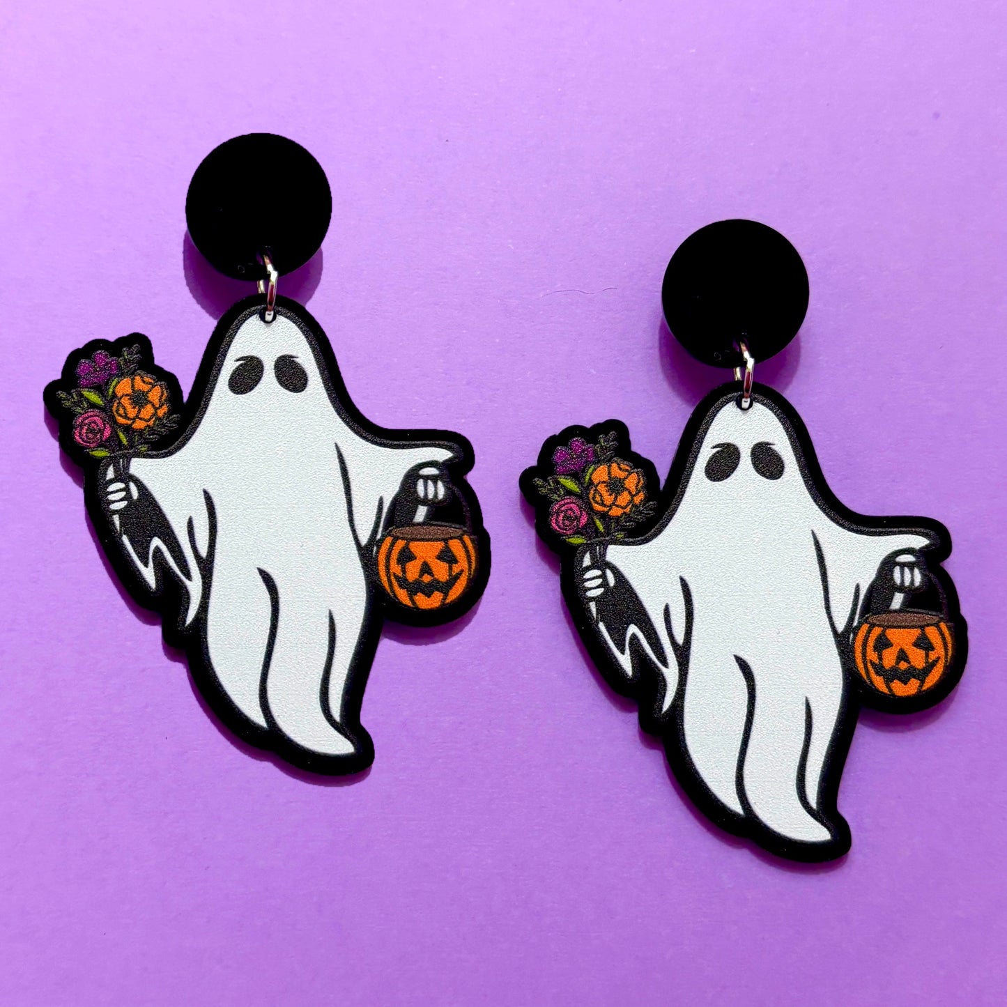 Flower Ghost Bouquet Drop Earrings
