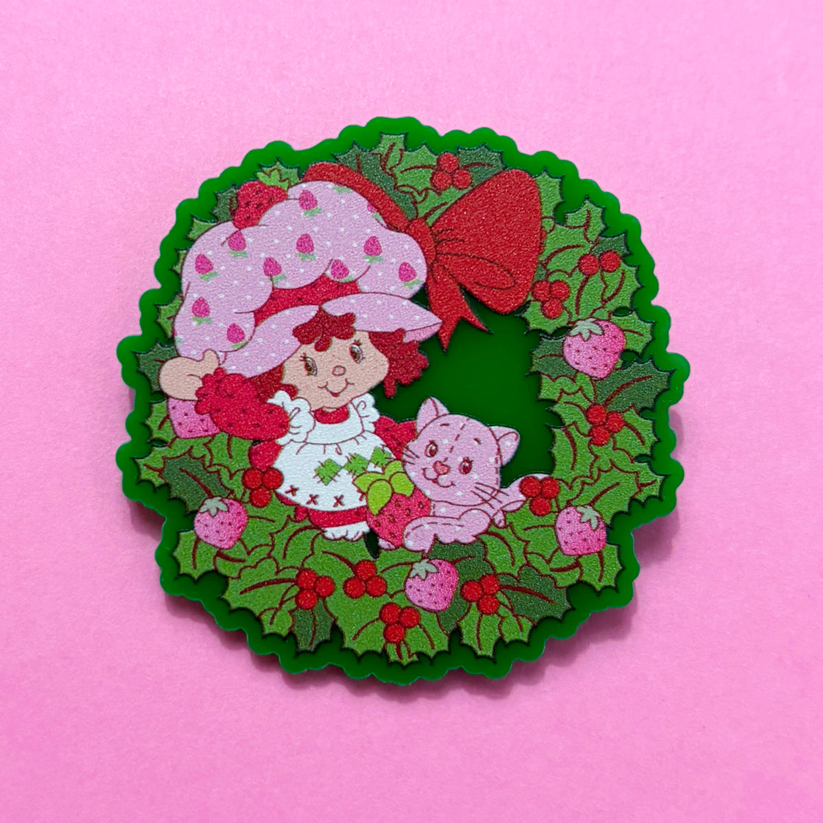 Shortcake Cutie & Kitty Wreath Pin