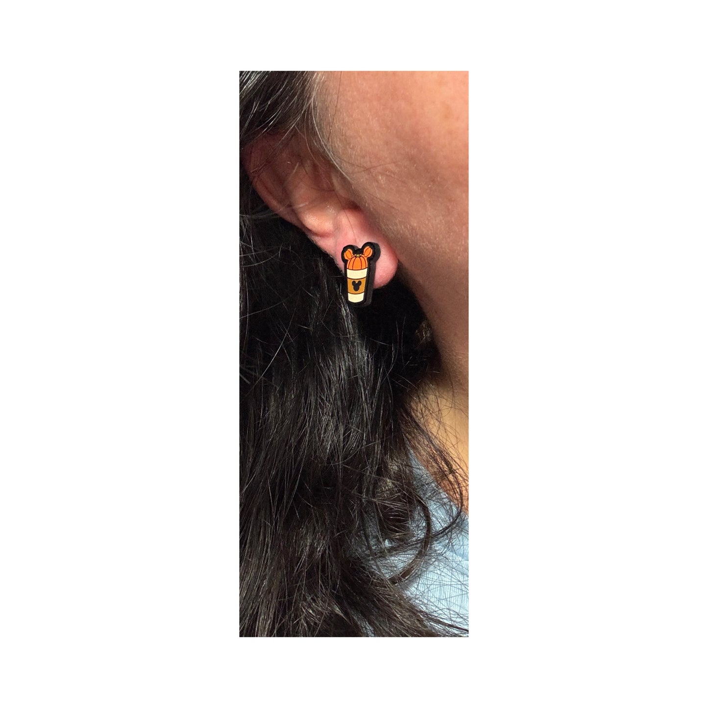 Pumpkin Mouse Coffee Post Earrings