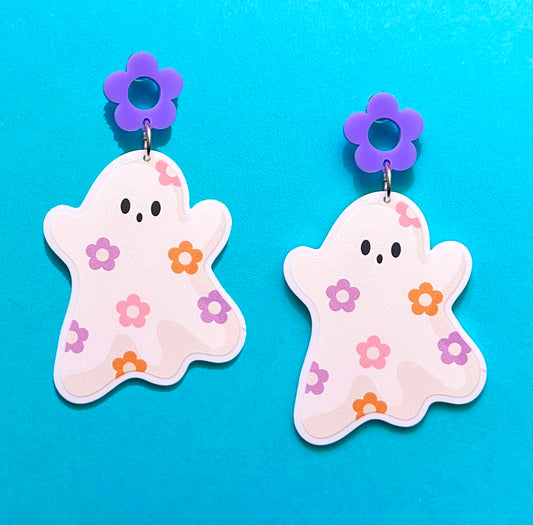 Flower Cutie Ghost Drop Earrings