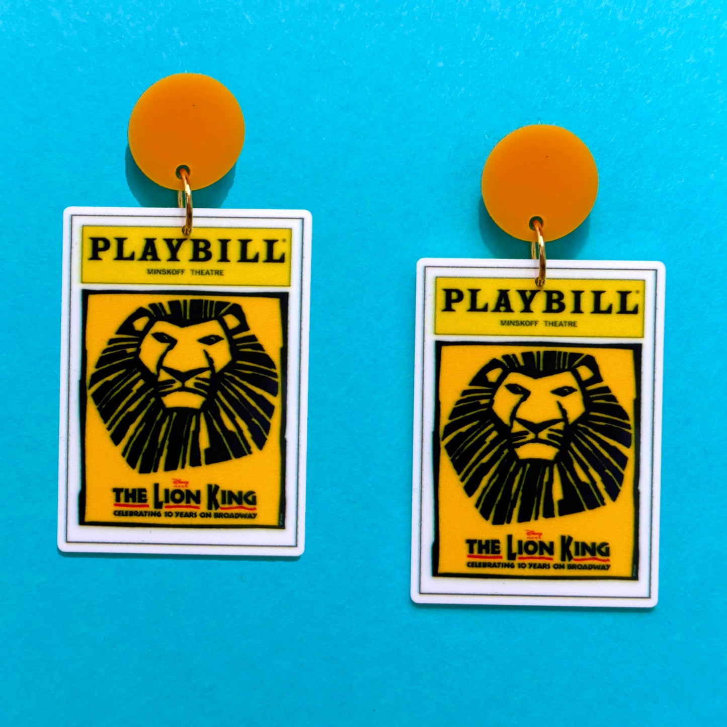 Lion King Playbill Drop Earrings